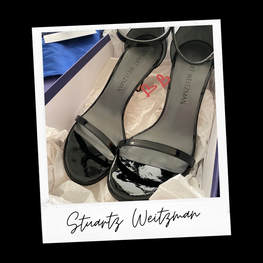 Stuart  Weitzman NudeSong Patent Black 37 Heels